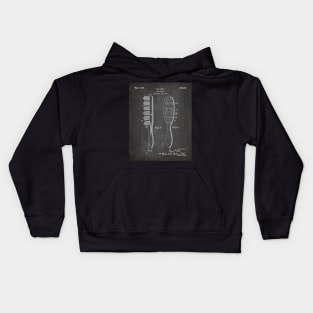 Hair Brush Patent - Salon Art - Black Chalkboard Kids Hoodie